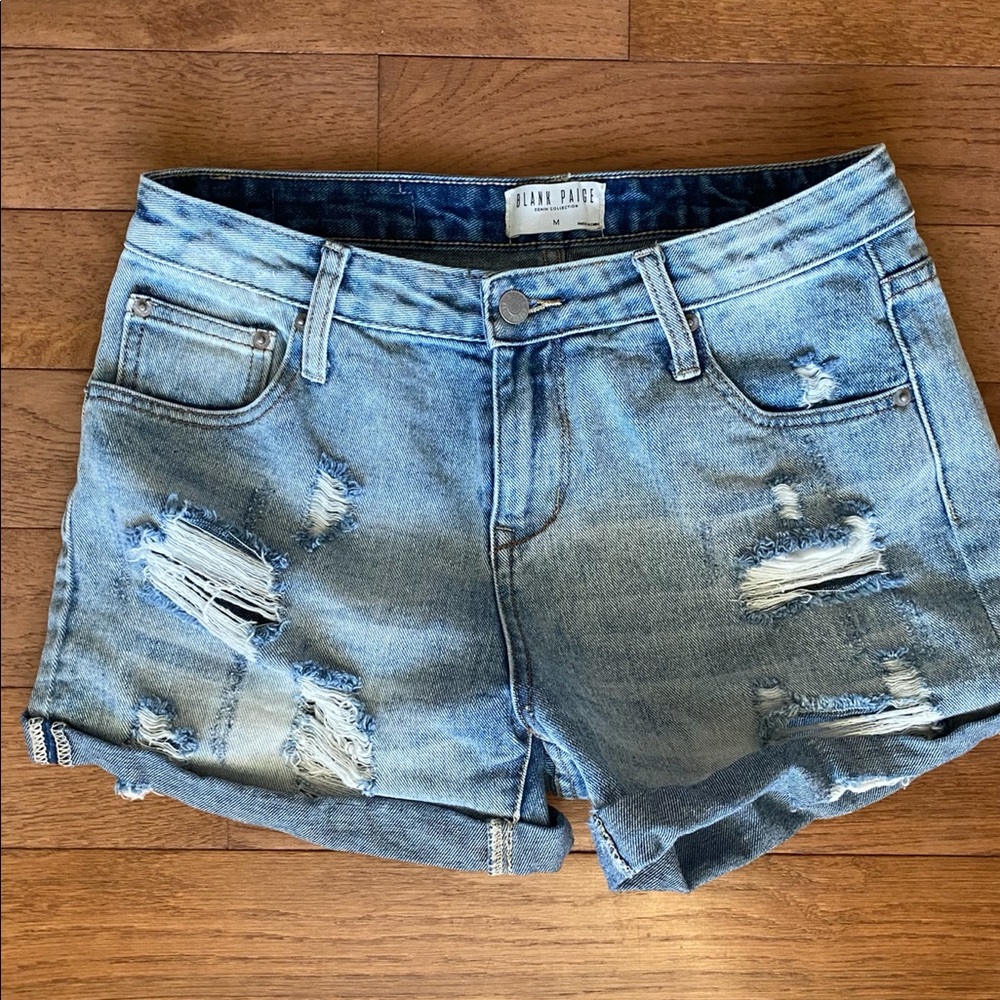 Blank Paige High Waisted Distressed Shorts